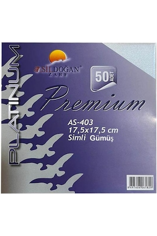 Doğan Fantazi Zarf 17.5 17.5 Simli Gümüş 170 Gr. - 50 Adet
