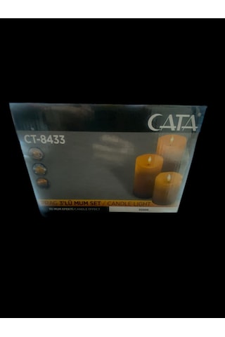 Cata Ct8433 Prag 3lü Mum Set Masa Lambası Beyaz
