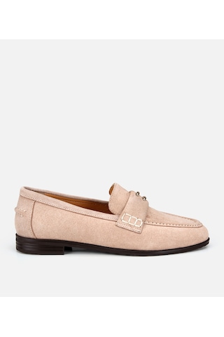 Hotiç Kadın Süet Deri Bej Toka Detaylı Klasik Loafer 01ayh321300a310 01ayh321300a310