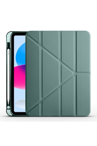 Apple Uyumlu iPad 11.nesil A16 11inç/10.nesil 10.9inç 2025 İle Kılıf Katlanabilir Standlı 360 Yumuşak Kalem Bölmeli Kapak Tablet Kılıfı