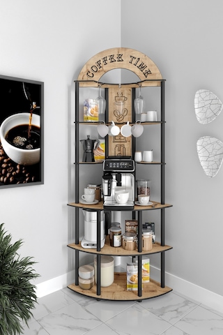 Ristretto Dekoratif Köşe Coffee Tıme Kahve Köşesi Safir Meşe Kahverengi