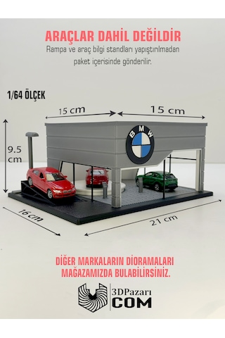 3d Baskı 1/64 Ölçekli Bmw Showroom Tasarımlı Diorama Araç Sergileme Garajı