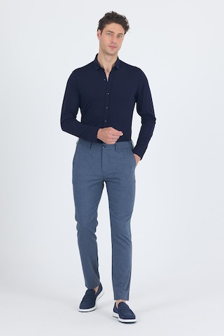 İmza Lacivert Kendinden Desenli Yan Cep Slim Fit Jogger Pantolon 1003250161 Lacivert