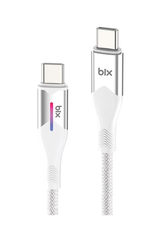 Bix BX05CC Type-C To Type-C 60 W Şarj Data Kablosu 1 M Beyaz