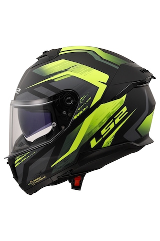 Ls2 Stream 2 Fury Kask Gri - Mat Siyah - Neon Sarı