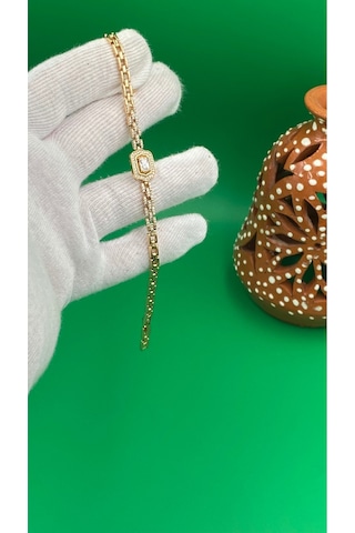 Xuping Rose Gold Baget Zirkon Taşlı Kadın Bileklik Altın