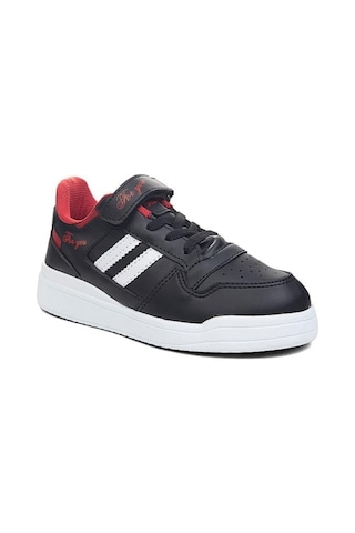 For You Kids Unisex Cırtlı Anatomik Ultra Hafif Taban Çocuk Spor Ayakkabı Sneaker Siyah Kırmızı