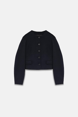 Kadın Lacivert Balon Kol Crop Blazer Lacivert