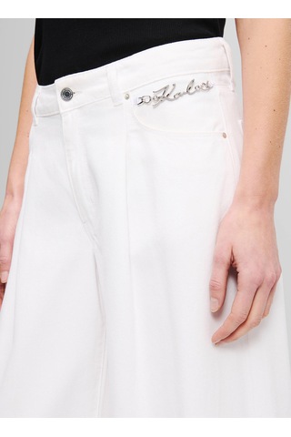 Karl Lagerfeld Beyaz Kadın Lyocell Karışımlı Denim Pantolon A2w10158