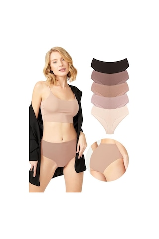 Pamuklu Geniş Kenarlı Bato Külot 5'li Paket Çok Renkli 1