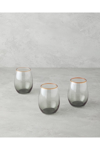 Citrus Cam 3'lü Bardak 350 Ml Amber-yeşil Amber-yeşil