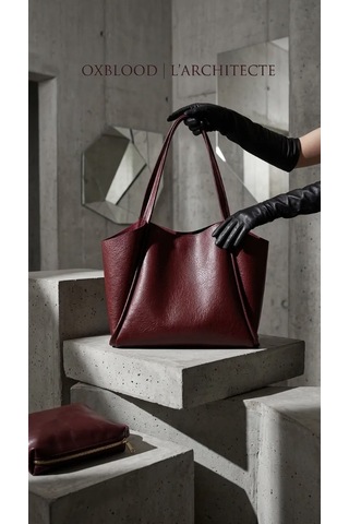 Cantella Bordo Yumuşak Deri Omuz Çantası 31x24 Cm Ekstra Makyaj Çantalı Günlük Kadın Çanta Kahverengi