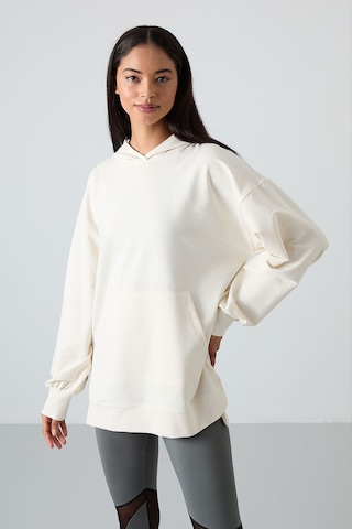Tommylıfe Rahat Form Kapüşonlu 2li Paket Ekru-gül Kurusu Kadın Tunik Sweatshirt - 97163 Gül Kurusu-ekru