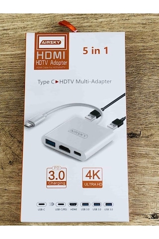 Kelepir Fırsatlar 5 In 1 Type-c To 4k Hdmı Usb 3.0 Dönüştürücü Mac İle Uyumlubook Pro 2015 2016 2017 Samsung S8