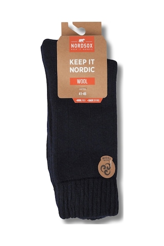 Nordsox 1 Çift Lacivert Havlu Kışlık Erkek Lambswool Soket Çorap Lacivert