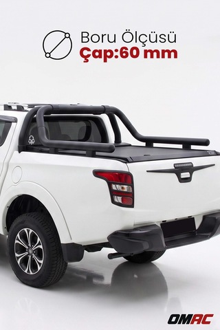 Mitsubishi L200 2007-2015 Uyumlu Araca Özel Kobra Ø60mm Rollbar Siyah