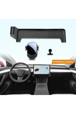 Honeybeeshop Tesla Model 3 2017 2022 Araç Telefon Tutucu Ekran Tabanlı Sabit Anti Sarsıntı Navigasyon Braketi