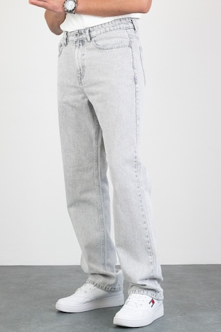 HLT Jeans Erkek Açık Gri Straight Baggy Fit Likrasız Rahat Kesim %100 Pamuk Loose Jean Pantolon Oliver AÇIK GRİ