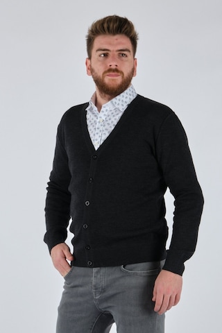 De Blasıo Minimalist V Yaka Erkek Hırka - Oversized & Şık Marengo