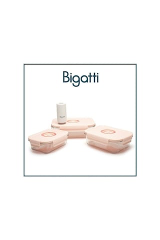 Bigatti Senna 04p0 4'lü Vakumlu Saklama Kabı Seti Pembe