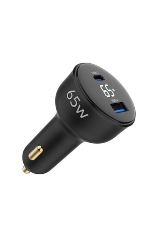 Ayrex Led Ekranlı Type-c Usb-a Araç Şarj Aleti Araç Içi Şarj Cihazı