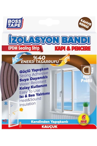 Boss Kapı Pencere Izolasyon Fitili - Bandı Kahverengi