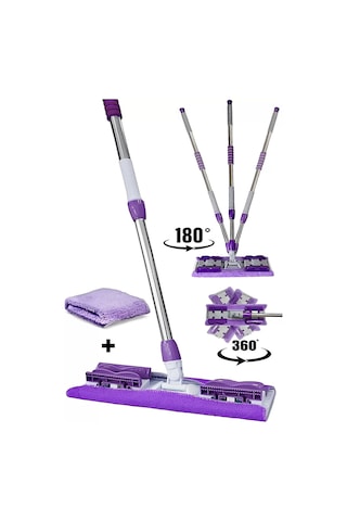 Sihirli Teleskobik Ayarlanabilir Mikrofiber Mop Paspas + Yedek Bez