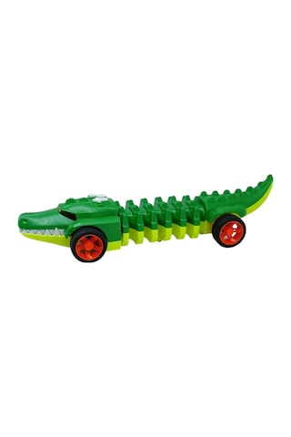 Timsah Araba - Otomatik Hareketli Sesli Işıklı 32 Cm - Yeşil Timsah Lisinya Çok Renkli