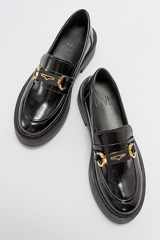 Luvishoes Unte Siyah Açma Kadın Loafer Siyah