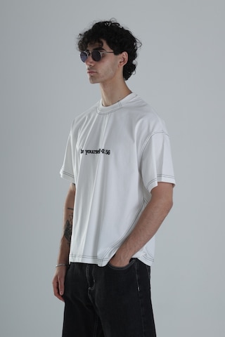 Cocopelli Be Yourself Oversize Tasarım T-shirt Coc1384 Beyaz