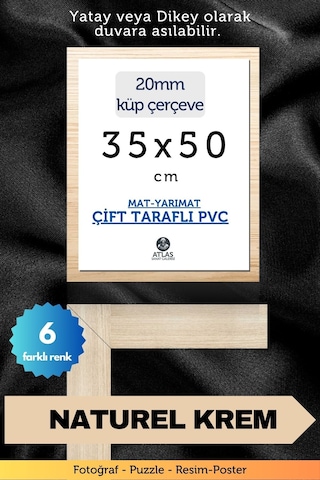20mm-35x50 Cm Mat Pvc Li Camsız Fotoğraf Puzzle Belge Çerçeve Yatay Dikey Asılabilme 04412035