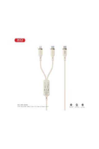 100w Pd Hızlı Şarj Destekli 2'si 1 Arada Silikon Type-c Ve Lightning 1.2 Metre Şarj Ve Data Kablosu