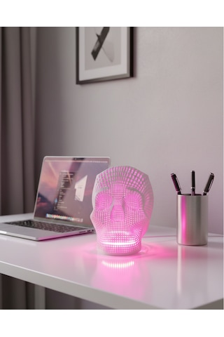 Kuru Kafa Kalemlik Neon Led 3d Baskı 12x13cm Işık Rengini Soru-cevap Bölümünden Belirtiniz Beyaz