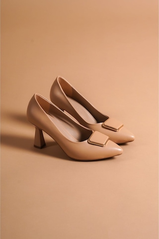 Munora Butik Toka Detaylı Nude Stiletto Nude Nude