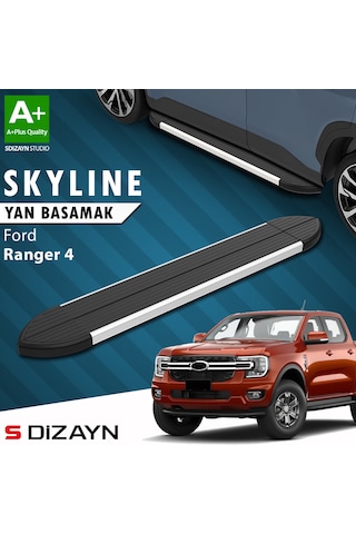 S-dizayn Ford Ranger 4 Skyline Aluminyum Yan Basamak 203 Cm 2023 Üzeri A+ Kalite