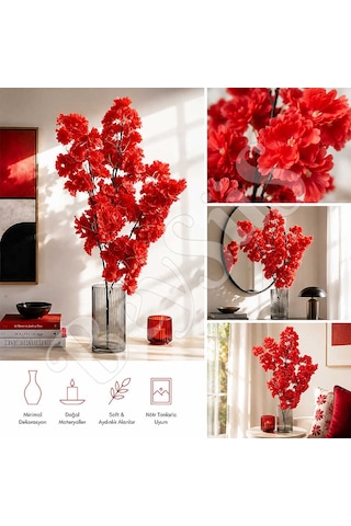 Yapay Çiçek Bahar Dalı 90 Cm Kırmızı