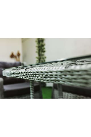 Bambuda Garden Alaçatı Rattan 5 Kişilik Oturma Grubu Gri- Antrasit