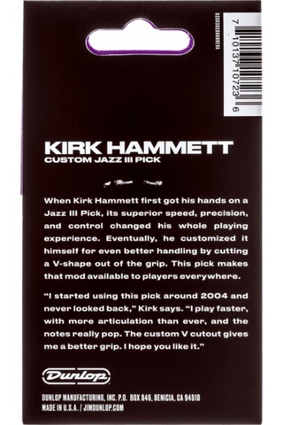 Jim Dunlop 47pkh3nps Kirk Hammett Signature Jazz Iıı 6'lı Pena Gitar Penası