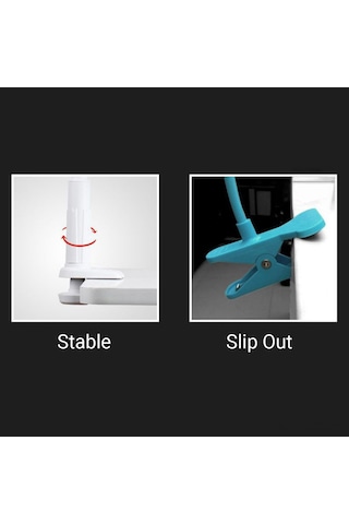 Singree 27,5" Esnek Tablet & Telefon Tutucu - 700g Taşıma Kapasiteli, 360 Dönebilen Ayaklı Masaj Ve Mutfak Kullanımı İçin Beyaz