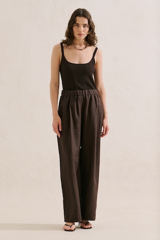 Manuka Keten Geniş Paça Pantolon Acıkahve Ss26pnt00039-23.6552
