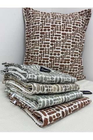 Nivemeshome Elyaf Dolgulu Kırlent 45x45 Lisa 01 Kiremit Kiremit