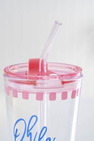 Acar Vicenza Pipetli Cam Bardak Pembe - 400 Ml