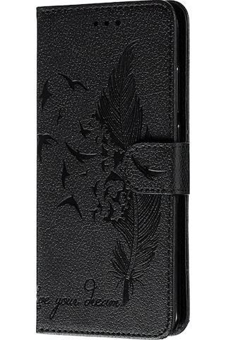 Xiaomi Redmi Not 8 Pro Tüy Desenli Litchi Doku Yatay Çevirme Deri Kılıf Tutucu Ve Cüzdan Ve Kart Yuvaları İle