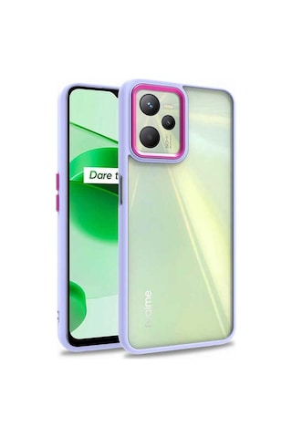 Realme C35 Kılıf Zore Flora Kapak Lila