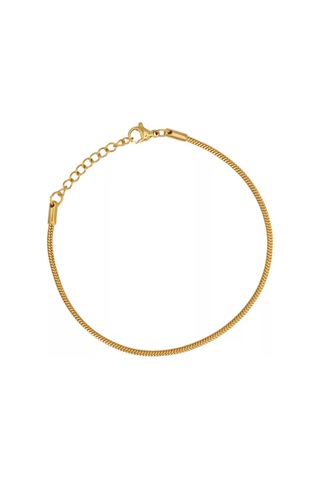 Altın Renk Unisex Snake Zincir 2 Mm Çelik Bileklik - 3139 Gold