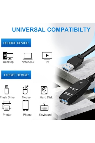 Hadron Hdx7564 Active Repeater Usb 3.0 Uzatma Kablosu - 20metre