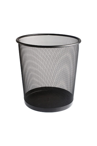 Metal Perfore Çöp Kovası, Büyük Boy, Siyah, 12 Litre, Paslanmaz Metal