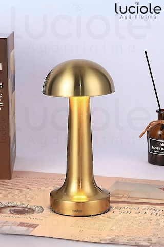 Ct-8429 Mantar Gold Şarjlı Dokunmatik 3 Renk Ayarlanabilir Masa Lambası Diğer
