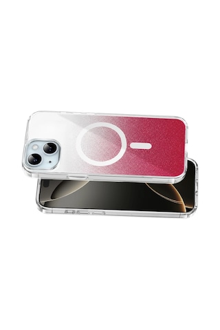 Onegif Apple Apple iPhone Uyumlu 15 Sora Simli Magsafe Kapak - Kırmızı - Kırmızı