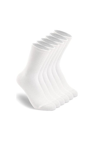 Sockingen 6 Parça Tenis Çorabı Fitilli Beyaz Unisex Beyaz